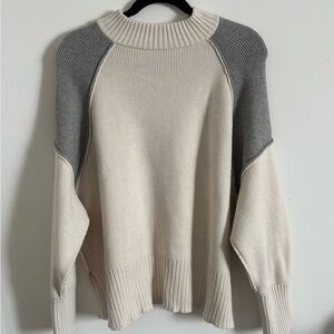 Altar'd State Two-Tone Cream and Gray Sweater